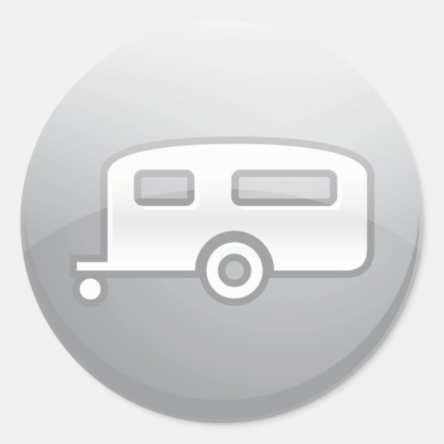 Camper-Anhänger Runder Aufkleber (Vorderseite)
