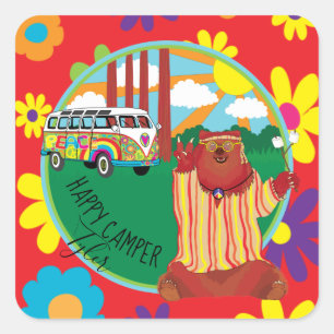 Camper Bear Blume Sticker Platz