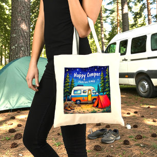 Camper Blau Grün Aquarell Campervan  Tragetasche
