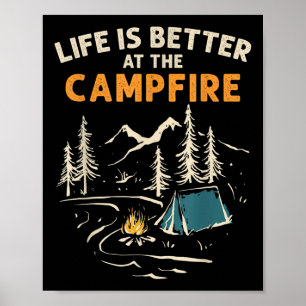 Camper Camp Camping Campfire Leben ist besser Poster