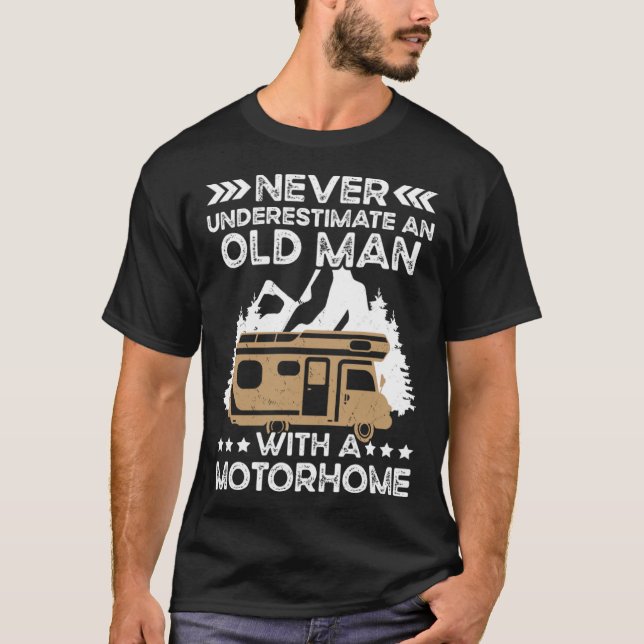 Camper  Camping Old Man With A Motorhome Travel T-Shirt (Vorderseite)