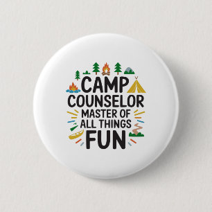 Camper Camping Outdoor Naturliebhaber Camp Counsel Button