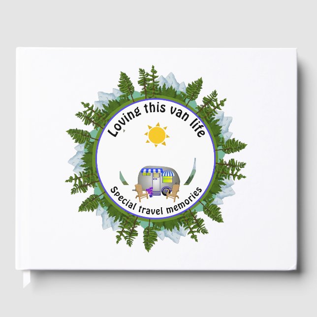 Camper CARAVAN reist maßgeschneidertes Foto Gästebuch (Vorderseite)