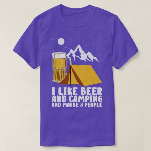 Camper Drink Bier Wilderness Campfire T-Shirt (Design vorne)