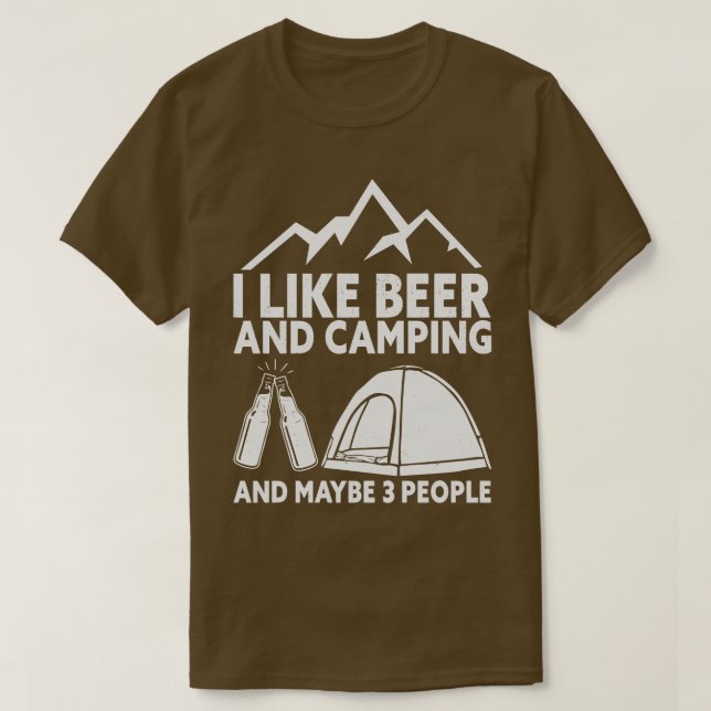 Camper Drink Bier Wilderness Campfire T-Shirt (Design vorne)