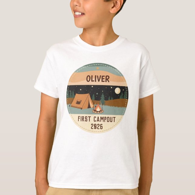 Camper First Campout T-Shirt (Vorderseite)