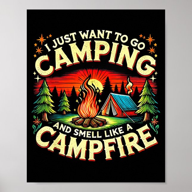 Camper Funny Cute Camng Glamng Campfire Quote Camp Poster (Vorne)