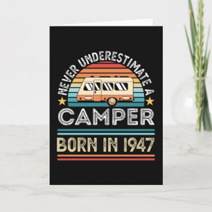 Camper geboren 1947 80. Geburtstag Camping Geschen Karte