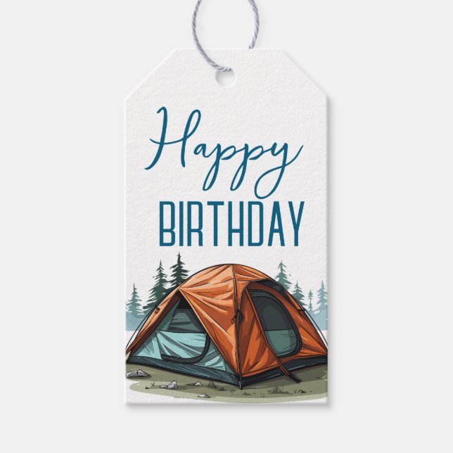 Camper Geburtstag  Geschenkanhänger (Vorderseite)