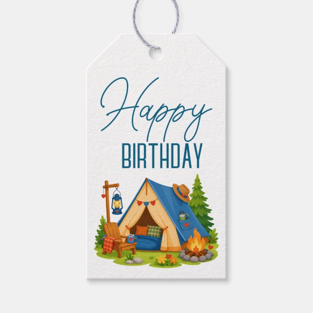 Camper Geburtstag  Geschenkanhänger (Vorderseite)