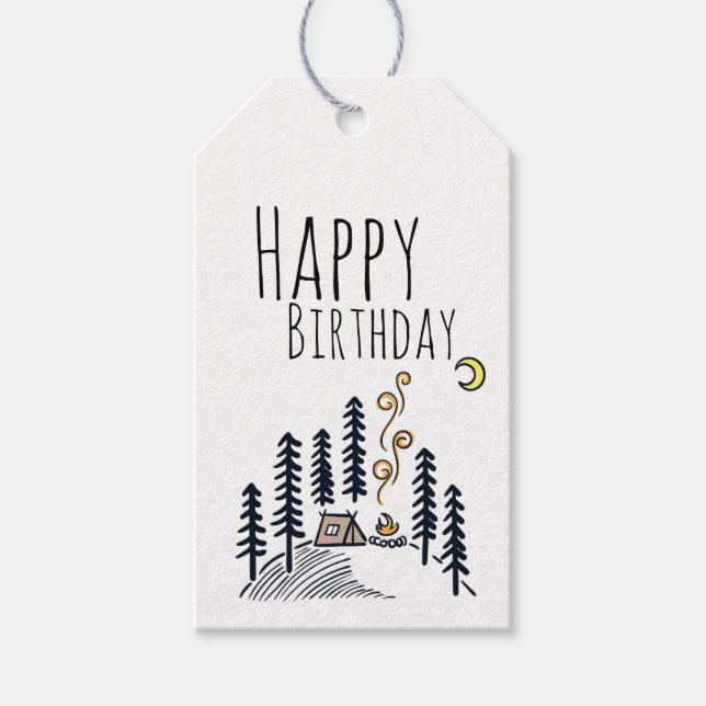 Camper Geburtstag  Geschenkanhänger (Vorderseite)