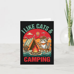 Camper gehen Outdoor Katze Lover Katze Mama I mag Karte