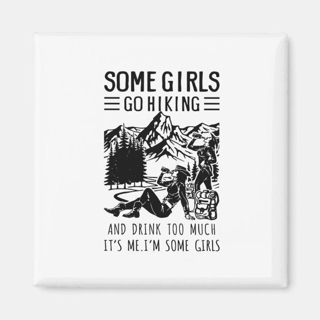 Camper-Geschenk | Einige Mädchen gehen zum Geburts Magnet (Vorne)