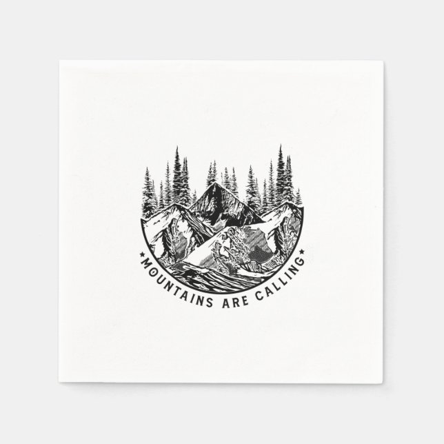 Camper-Geschenk | Gebirge rufen Geburtstag an Serviette (Vorderseite)