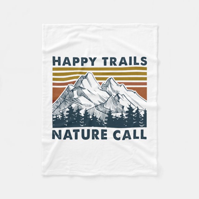 Camper-Geschenk | Happy Trails Nature Call Birthda Fleecedecke (Vorderseite)