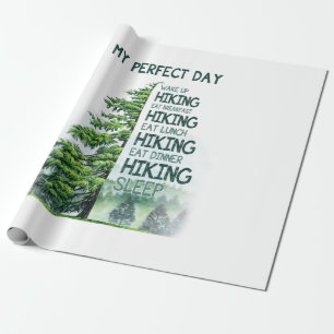 Camper-Geschenk Mein perfekter Tag Wandern Gebur Geschenkpapier