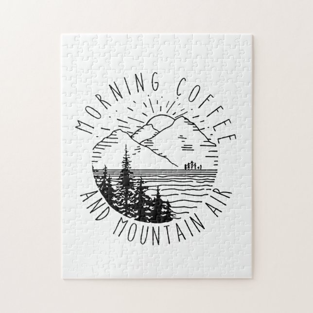 Camper-Geschenk | Morgenkaffee und Bergluft Weihna Puzzle (Vertikal)