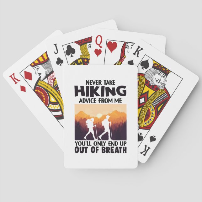 Camper-Geschenk | Nehmen Sie niemals Wanderberatun Spielkarten (Rückseite)