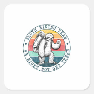 Camper-Geschenk Sloth Wanderteam Geburtstag Quadratischer Aufkleber