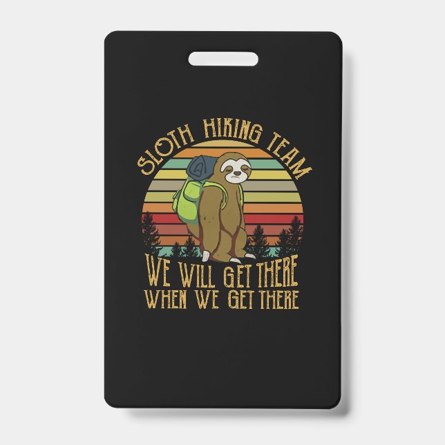 Camper-Geschenk | Vintages Sloth Wanderteam Geburt Ausweis (Vorderseite)