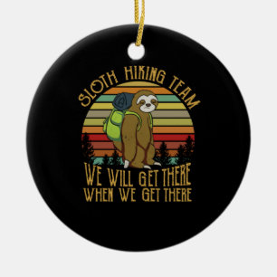 Camper-Geschenk Vintages Sloth Wanderteam Geburt Keramik Ornament
