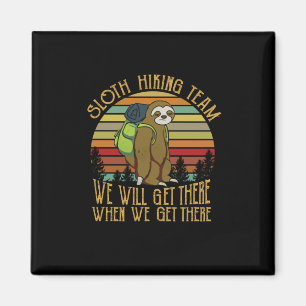 Camper-Geschenk   Vintages Sloth Wanderteam Geburt Magnet