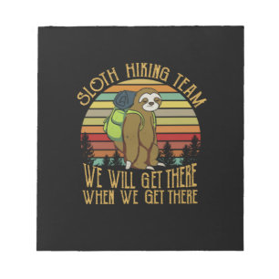 Camper-Geschenk Vintages Sloth Wanderteam Geburt Notizblock