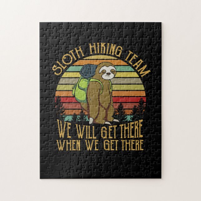 Camper-Geschenk | Vintages Sloth Wanderteam Geburt Puzzle (Vertikal)