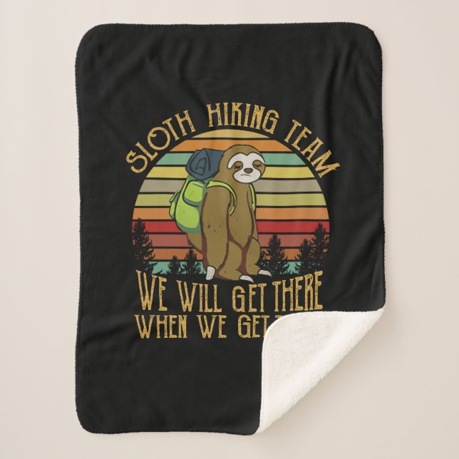 Camper-Geschenk | Vintages Sloth Wanderteam Geburt Sherpadecke (Vorderseite)