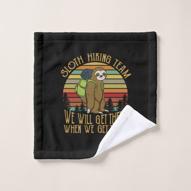 Camper-Geschenk | Vintages Sloth Wanderteam Geburt Waschlappen (Waschlappen)