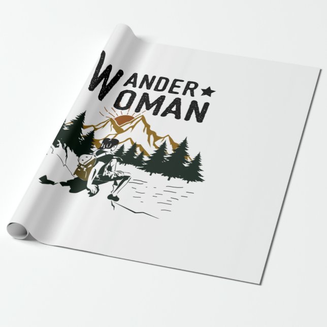 Camper-Geschenk | Wander Woman Birthday Geschenkpapier (Ungerollt)