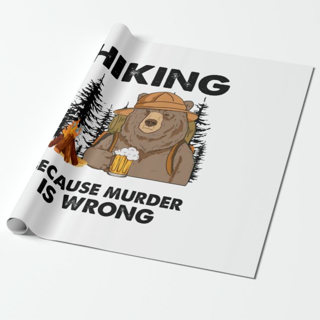 Camper-Geschenk | Wanderbär Geburtstag Geschenkpapier (Ungerollt)