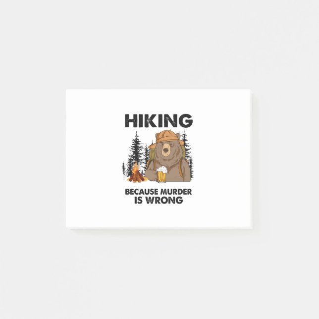 Camper-Geschenk | Wanderbär Geburtstag Post-it Klebezettel (Vorderseite)
