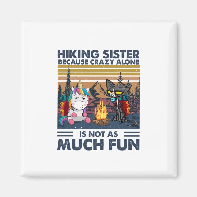 Camper-Geschenk | Wanderfinder wegen Crazy allein Magnet (Vorne)