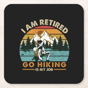Camper-Geschenk Wandern ist mein Geburtstag Rechteckiger Pappuntersetzer