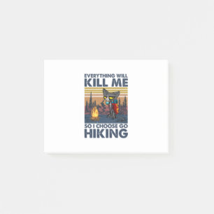 Camper-Geschenk   Wandern mit Katze Geburtstag Post-it Klebezettel