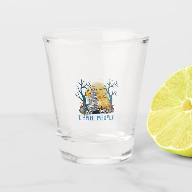 Camper-Geschenk | Wandern zu Halloween Geburtstag Schnapsglas (Vorderseite)