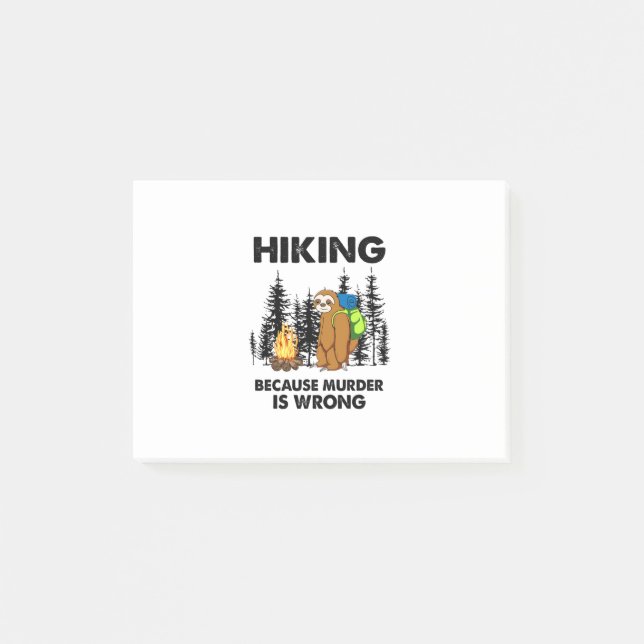 Camper Gift | Hiking Because Murder Is Wrong Xmas Post-it Klebezettel (Vorderseite)