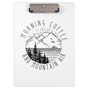 Camper Gift Morning Coffee And Mountain Air Xmas Klemmbrett