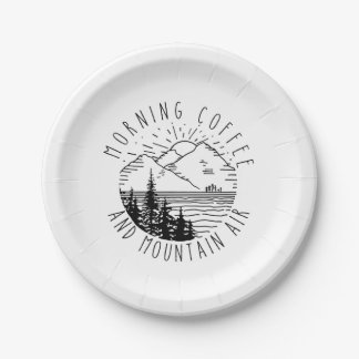 Camper Gift | Morning Coffee And Mountain Air Xmas Pappteller