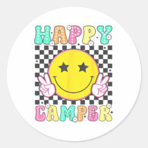 Camper Glückliches Sommercamp Camping Für Männer F Runder Aufkleber