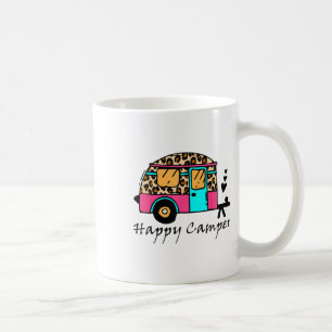Camper Happy Summer Camp Camping Leopard Funny Gla Kaffeetasse