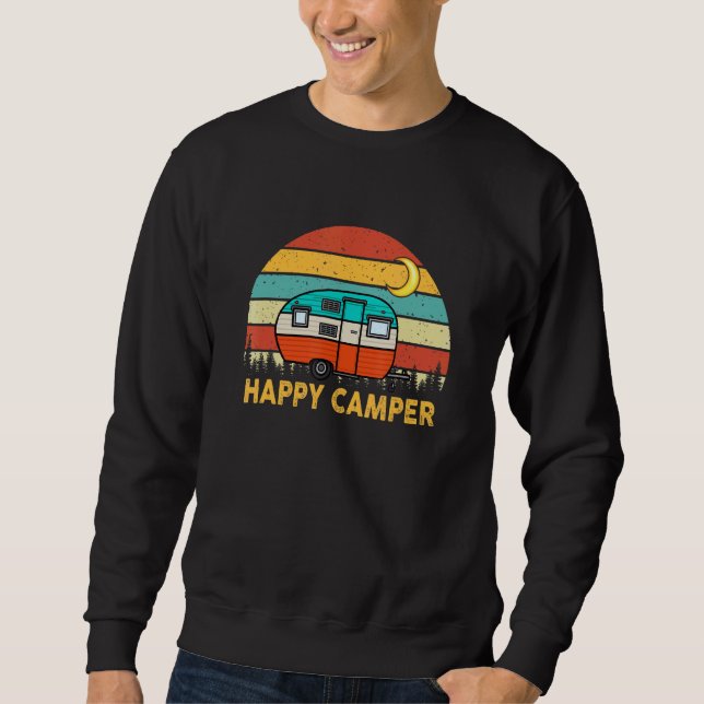Camper Happy Summer Camp Camping Natur Vintag Sweatshirt (Vorderseite)