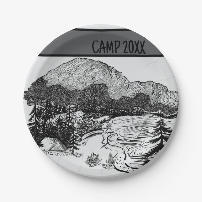Camper/Hiker Personalisiertes Camping Picnic Pappteller (Vorderseite)