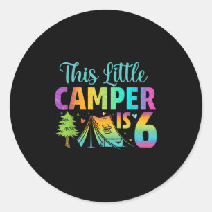 Camper Kindergeburtstag 6 Jahre Camping 6. Runder Aufkleber