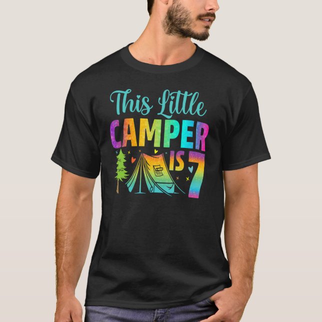 Camper Kindergeburtstag 7 Jahre Camping 7. T-Shirt (Vorderseite)