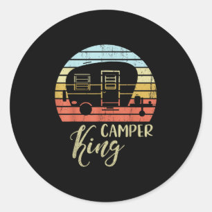 Camper King Cly Sy Smart Y Matching Couple Camping Runder Aufkleber