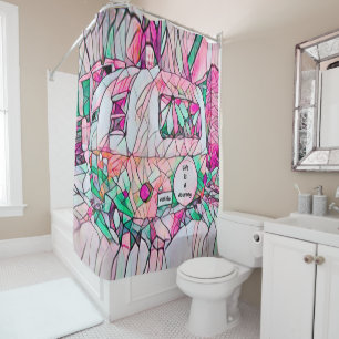 Camper-Leben ist eine Reise, einfach gehen grüner  Duschvorhang