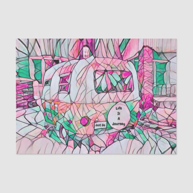 Camper-Leben ist eine Reise, einfach gehen rosa gr Seidenpapier (Vorderseite)