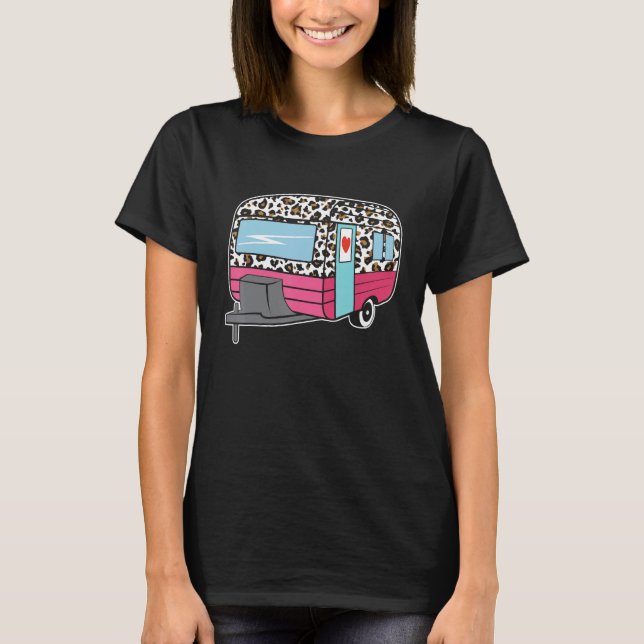 Camper Leopard Cheetah Queen RV Camping Funny 5th  T-Shirt (Vorderseite)